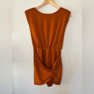 Free Peoplee Burnt Orange Runaway Knit Mini Dresss Size Small NWT
